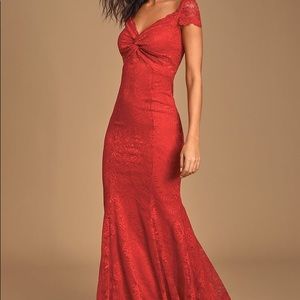 Lulus Red Lace Maxi Dress